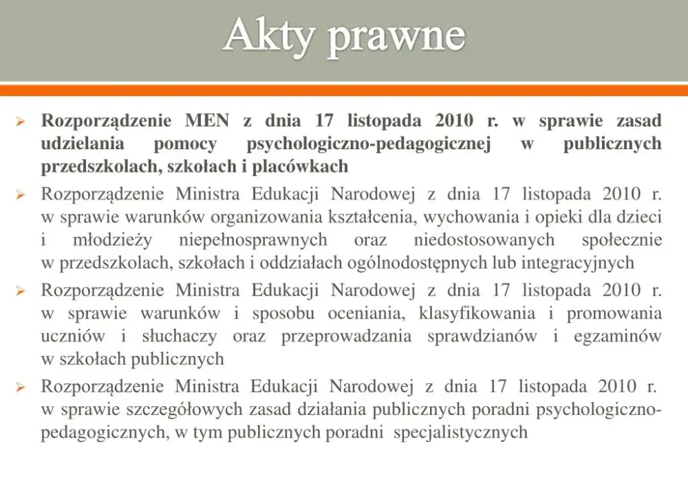 Jakie akty prawne regulujące pomoc psychologiczno-pedagogiczną w szkołach?