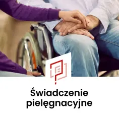 Dłoń młodej osoby na dłoni starszego mężczyzny w wózku. Może to symbolizować sytuację, gdy zabrano mi świadczenie pielęgnacyjne.