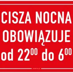 Cisza nocna w bloku obowiązuje od 22:00 do 6:00. Prosimy o zachowanie spokoju.