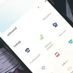Na ekranie telefonu widać aplikację z opcjami: mDowód, Usługi, Historia pojazdu, Mandaty, Bilkom, eRecepta, Kod QR. Można tu sprawdzić, kiedy kasują się punkty karne.