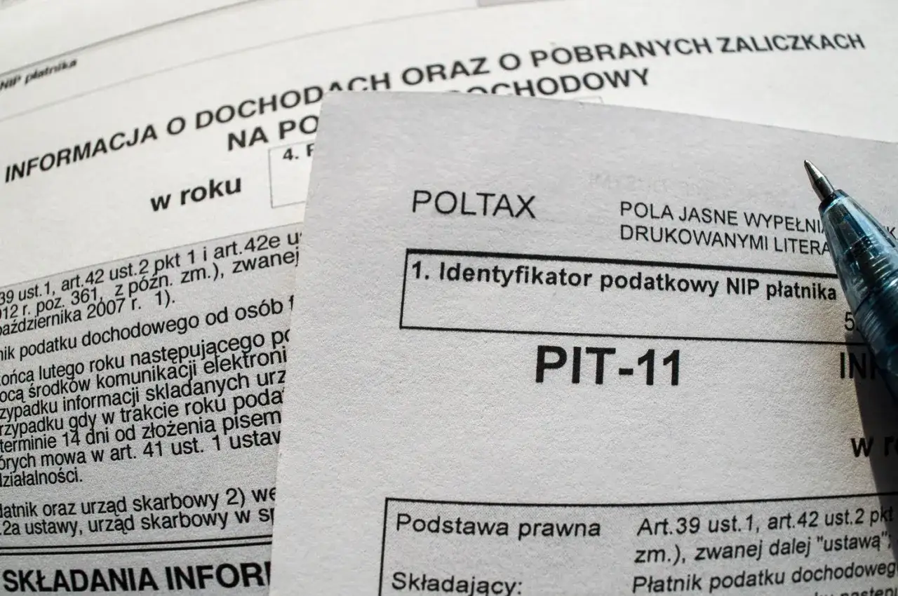 Dokument PIT-11 z widocznym polem na identyfikator podatkowy NIP płatnika.