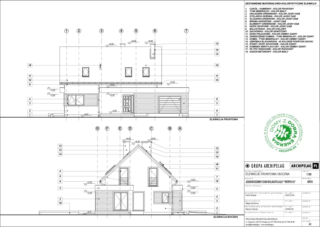 Projekt architektoniczno budowlany domu jednorodzinnego