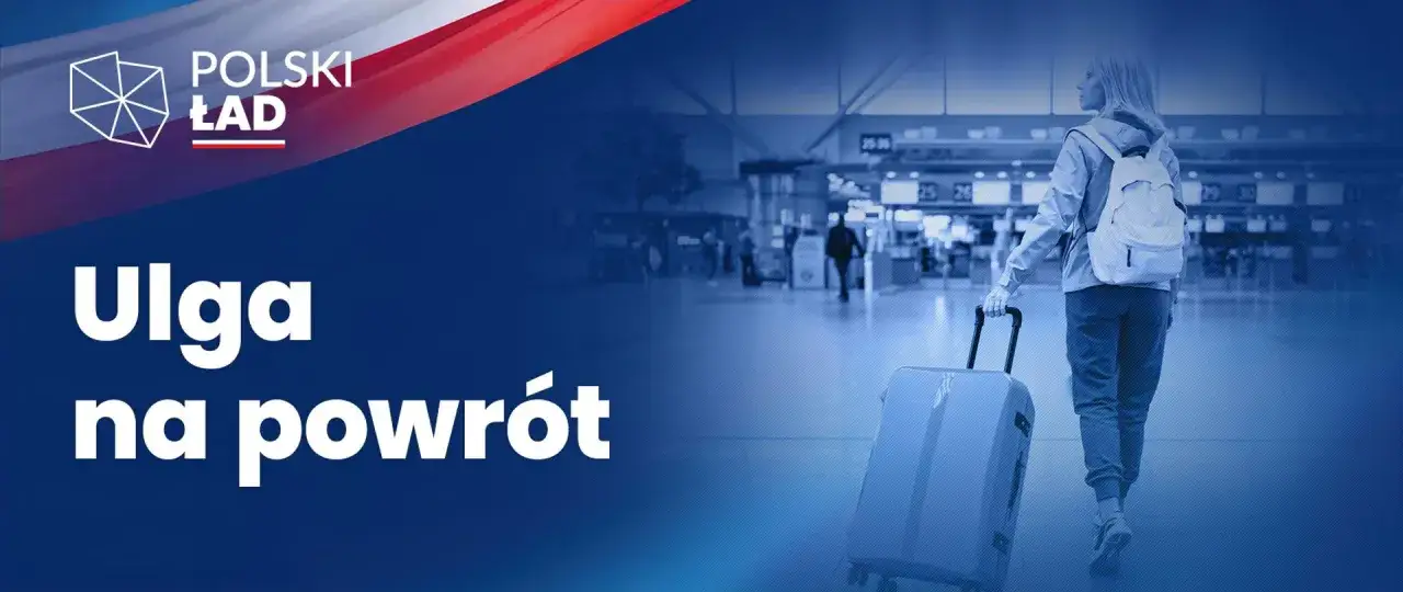 Kobieta z walizką na lotnisku. Ulga na powrót, art. 21 ust. 1 pkt 152 ustawy o podatku dochodowym.