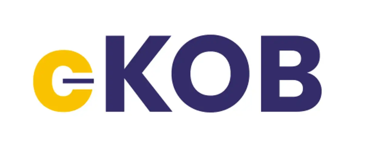 Logo eKOB. Symbolizuje książkę obiektu budowlanego, która jest kluczowa dla każdego projektu.
